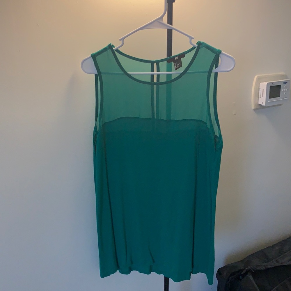 Green tank blouse
